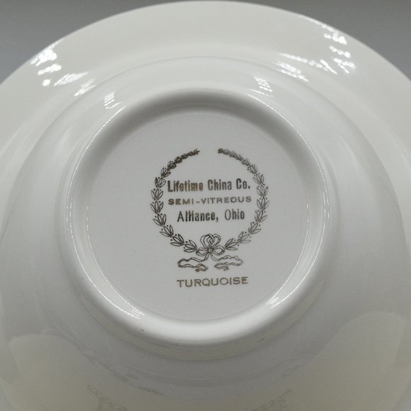 MCM Vintage Lifetime China Co Vegetable Bowl Magnolia Pattern - Picture 4 of 7